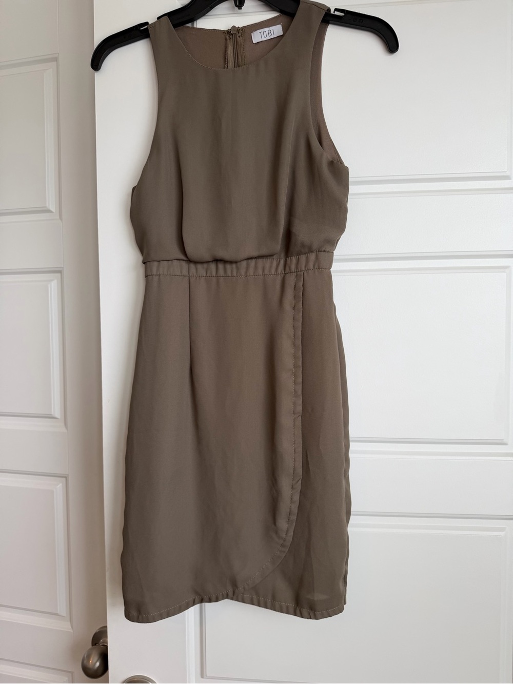 149 - Tobi Olive Wrap-Detail Sleeveless Mini Dress SZ XS
